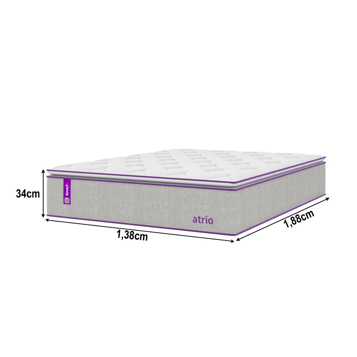 Cama box com Colçhão Casal D33 Atrio 138x188 + Cama Pet 80X60 Smartz