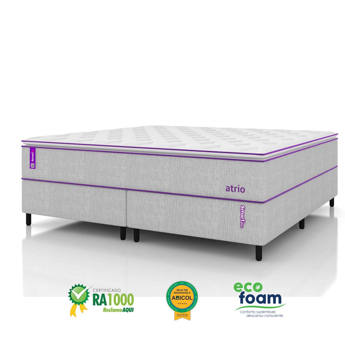 Cama Box King Com Colchão D26/D28 193x203 ATRIO Smartz