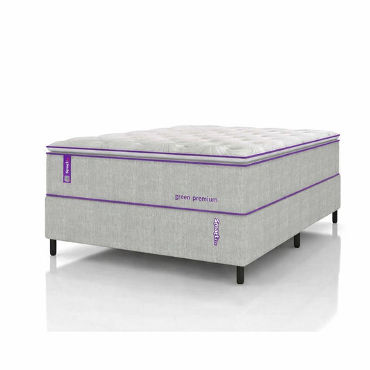 Cama Box  Casal Com Colchão Molas Ensacadas D33 138x188 GREEN PREMIUM Smartz