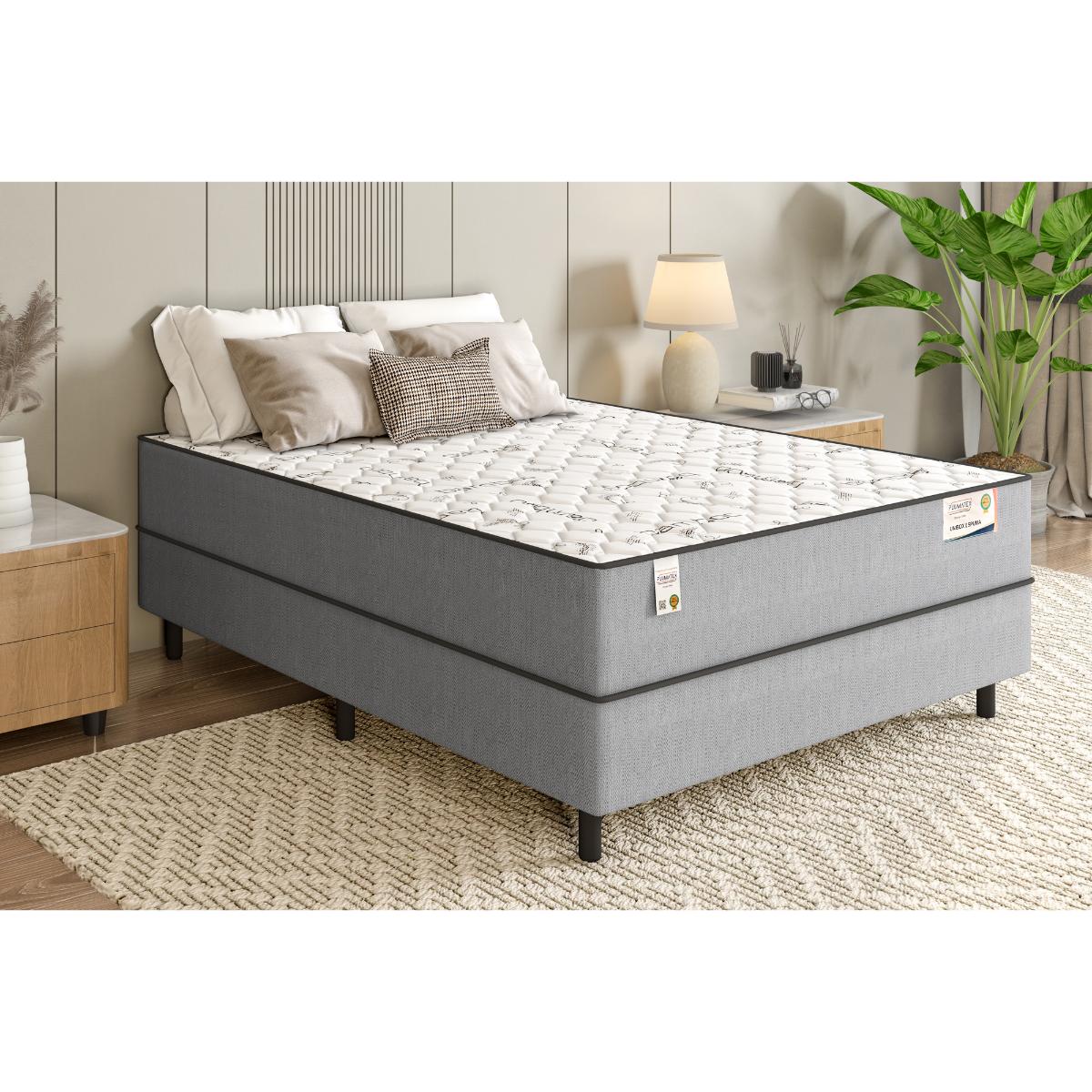Cama Box Casal Conjugado Espuma 138x188x54 Plumatex