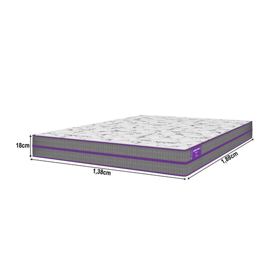 Cama Box  com Colchão Casal  D45 Ortovip  138x188x55 Smartz