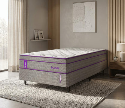 Cama Box com Colchão Casal Molas Ensacadas Búzios 138x188x62 Smartz