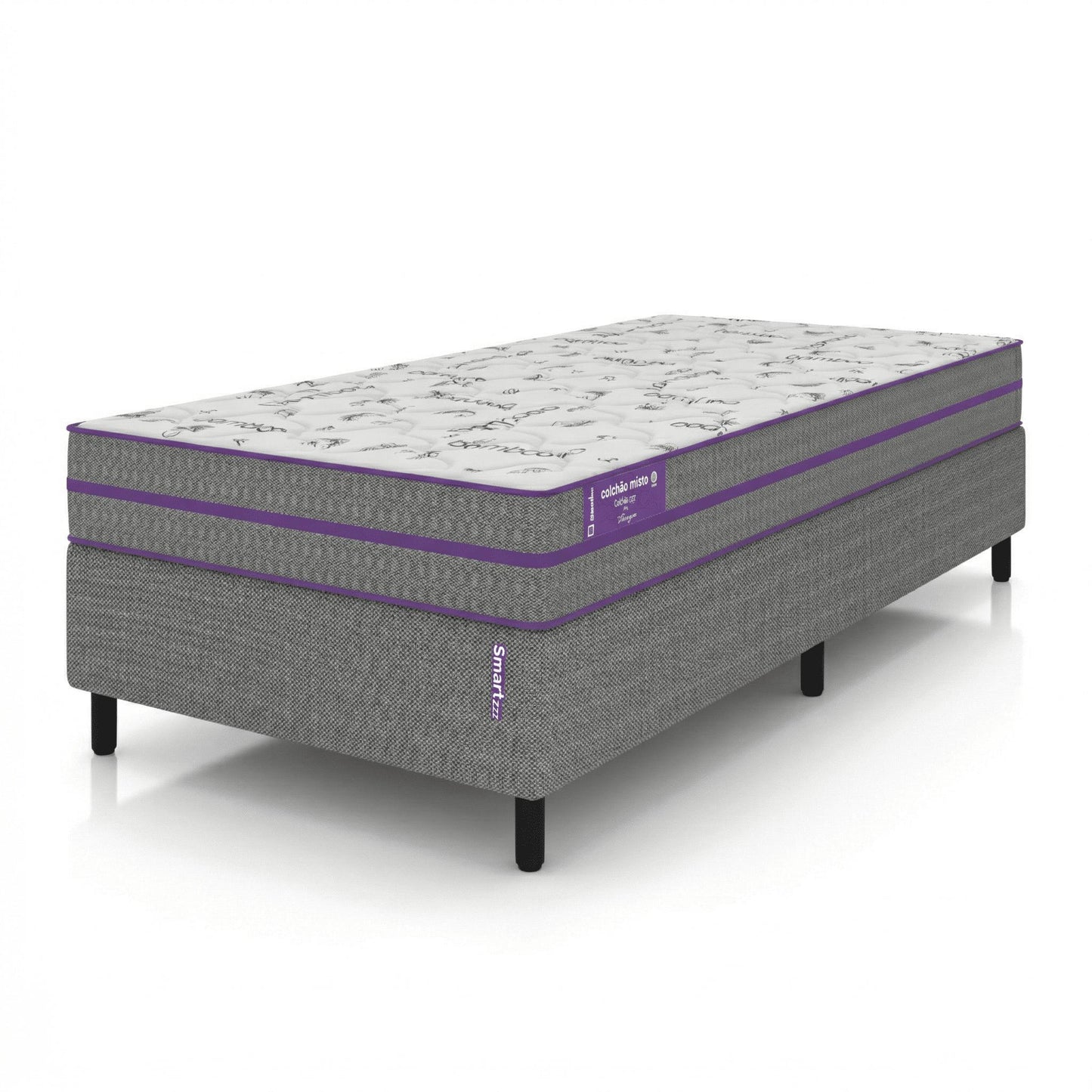 Cama Box com Colhão  Solteiro Ortovip 88x188x56  D33 Smartz